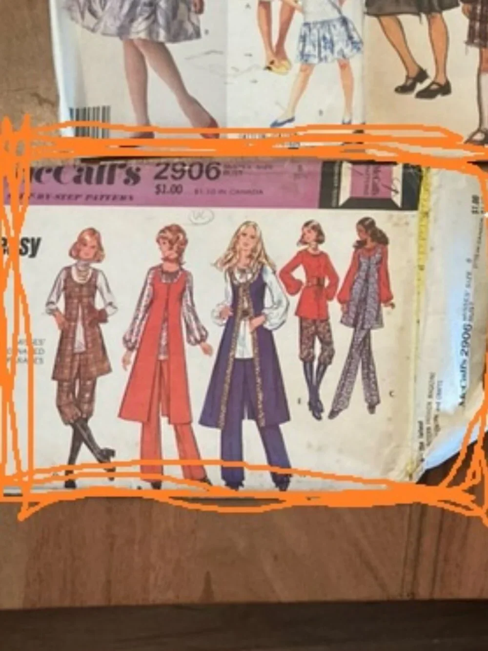 One McCall's Sewing Pattern #2906 Cut but in good order.
